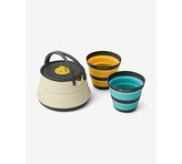 Set of Sea to Summit Frontier 1.1L kettle + 2 foldable cups beige orange blue
