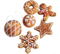 Set of Six Foam Christmas Ornaments with Biscuit Cookie Design, Designed for Durable and Attractive Holiday Decoration