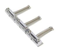 Set of six telecaster bridge saddles in chrome, black or gold (32mm long screws, Chrome)