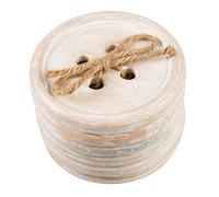 Set of Six Wooden Button Coasters
