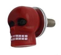 Set of Skull License Plate Frame Bolt Screws for Motorcycles, Compatible with 6mm Bolt Frames with Washers (Red)