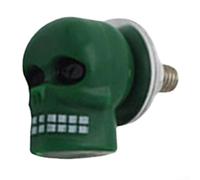 Set of Skull License Plate Frame Bolt Screws for Motorcycles, Compatible with 6mm Bolt Frames with Washers (Green)