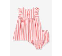Set of sleeveless dress and bloomer for babies apricot