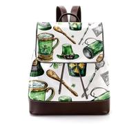 Set of St. Patrick's Day Elements Women Backpack, Small Travel Flap Rucksack Handbag Causal Daypack for Ladies Girls