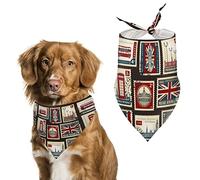Set of Stamps with The Union Jack Dog Bandanas Triangle Dog Bibs Cute Pet Scarf Kerchief for Small Medium Large Pet