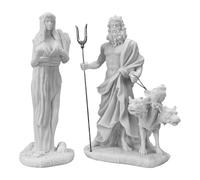 Set of Statues Persephone & Hades Cast Marble - Handmade Museum-Quality Greek Mythology Sculptures, 9-9.5 in