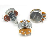 Set of strat guitar potentiometers Tone, Tone, Volume 24mm dia 2x A500K 1x B500K long shaft