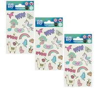 SET of tattoos for children, WASHABLE GLOW-in-the-dark tattoos 3 SHEETS (B)