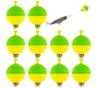 Set of Ten Bobbers From A On - Oval Push Button Accessories For Pike Trout Panfish