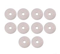 Set of Ten Felt Washers for Guitar Strap Buttons and Pins - Protects Guitar Finish by Absorbing Strap Button (White)