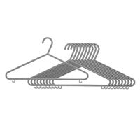 Set Of Ten Grey Plastic Hangers, Sturdy Apparel Organisers, Durable Dress Holders, Practical Garment Hangers Premier Housewares Grey One Size