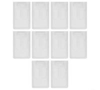 Set of Ten Vertical Plastic Badge Holders Featuring Dual Card Capacity and Convenient Thumb Slot Design for Easy Use