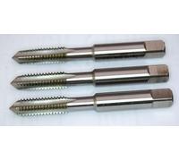 Set of Three 1/4 X 19 BSP Carbon Taps - Taper Second and Plug- Apex Brand - British