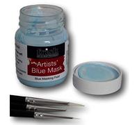 Set of three Frisk Masking Fluid Brushes with 60ml Blue Masking Fluid