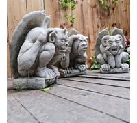Set Of Three Gargoyle Garden Statues