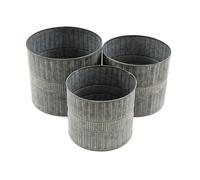 Set of Three Metal Garden Planters