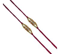 Set of Three Rakhi, 7 Stone Rakhi thread, Raksha bandhan Gift for your Brother, Red Color Thread.