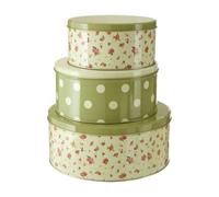 Set of Three Round Storage Tins | Rose Cottage