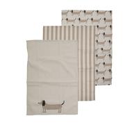 Set of Three Tea Towels, Ultra-Absorbent Kitchen Towels, Sausage Dog Pattern Tea Towels, Kitchen Towels Premier Housewares Multi One Size