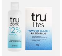 Set Of Tru zone Cream Peroxide 12% 250ml & Rapid Blue Hair Bleach 80G