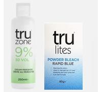 Set Of Tru zone Cream Peroxide 9% 250ml & Rapid Blue Hair Bleach 80G