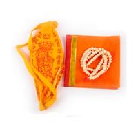 Set of Tulsi Holy Basil Jaap Jap Mala Beads and 2 Japa Mala Bag Gomukhi Japa Bag Jholi Prayer Chanting or Storing Bag Combo of 3 Pooja Items for Daily Mantra Jaap Meditation and Gifting