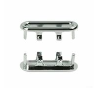 Set of Twelve Basin Sink Oval Overflow Cover Chrome Trim Replacement Plastic Compatible with Various Wash Basin Overflow Aperture Sizes (2pcs)