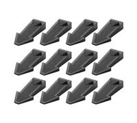 Set of twelve door stoppers with stackable wedge design, door collisions and slamming, windproof for secure door fixing in various indoor spaces (Black)
