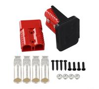 Set Of Two 175 Amp Connector Flush Mount Bracket Panel Cover Featuring Mechanically Keyed Housing For Safe Installation On Ships Yachts And Large Trucks(red)