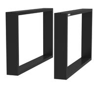 Set of Two 41 x 70cm Steel Boxy Table Legs - Black