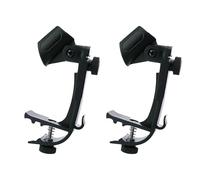 Set of Two Adjustable Drum Rim Mic Clips - Universal Drum Microphone Mount Clamps Holder for Mic Stand, Secure Mic Holder for Live Studio Recording