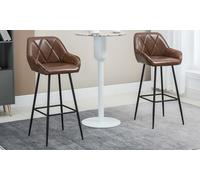 Set of Two Bar Stools with Anti-Slip Foot Pads: 835-871V71LR with (51cm x 40cm) Wide Seat