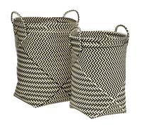 Premier Housewares Set of 2 Patterned Laundry Baskets - Black & White