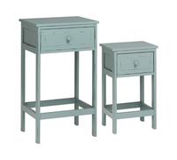 Interiors by Premier Set of Two Chatelet Blue and Grey Nesting Side Tables, Rustic Wood Side Tables, Side Tables for Living Room Premier Housewares Grey One Size