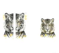 Set of two decorative wall decals with gold foil giraffe and For TIGER animal designs, made from PVC vinyl for application on painted walls, plastic surfaces, and marble tiles (MA7541-30 * 90cm*2pcs)