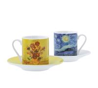 Set of Two Enesco Coffee Cups and Saucer (Van Gogh)