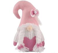 Set of Two Gnome Dolls with Love Details and Floral Patterns for Holiday Home Styling Compact Dimensions (Women)