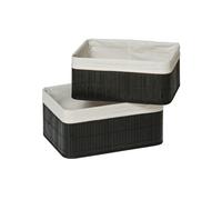 Set Of Two Kankyo Bamboo Storage Boxes Premier Housewares Black One Size