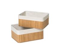 Set Of Two Kankyo Bamboo Storage Boxes Premier Housewares Natural One Size
