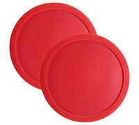 Set of Two Large Red 3 1/4 Inch Air Hockey Pucks for Full Size Air Hockey Tables by Brybelly