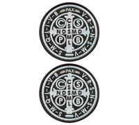 Set of Two - Medal of Saint Benedict - Reverse - Sew-on - Embroidered Patch/Badge/Emblem