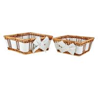 Set Of Two Natural Fern With Lining Baskets Interiors by Premier Brown One Size