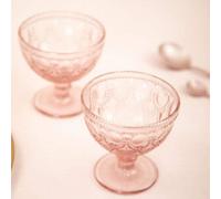 Set of Two Pink Glass Sundae Dishes | Fleur