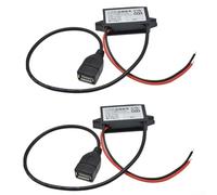 Set of Two Reliable Voltage Adapters Perfect for Converting Your Car's Current Supply From Six To Thirty Two Into Fast Charging Five Volt Outputs