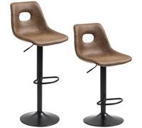 Set of Two Retro Bar Stools - Brown