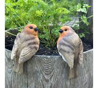 Set Of Two Robin Pot Hangers Home Or Garden Ornament Animal Crackers Multi One Size