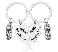 Set Of Two Runner Shoe Keychain Running Partners Gift for Him Her Girlfriend Boyfriend Running Keychain Accessories for Women Men Inspirational Marathon Presents Race Day Gifts for Runners