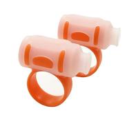 Set of Two Silicone Drumstick Control Finger Clips - Silicone Drumstick Control Twirling Aid Anti-Slip Rings Finger for 5A5B Drumsticks (White Orange)