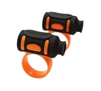 Set of Two Silicone Drumstick Control Finger Clips - Silicone Drumstick Control Twirling Aid Anti-Slip Rings Finger for 5A5B Drumsticks (Black Orange)