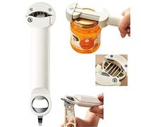 Set of Two，Stainless Steel Adjustable Cap Screwer,Multifunctional Retractable Bottle Opener, Magnetic Can Opener, Multi Kitchen Tool for Jelly Jars, Wine, Beer and Other (Two Pieces of Off-White)，